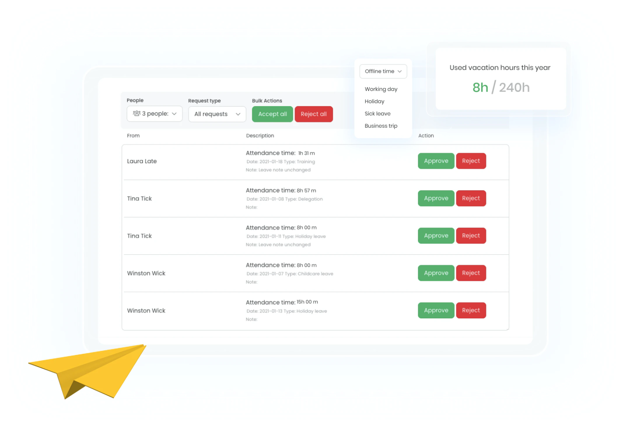 TimeCamp - Attendance Tracking